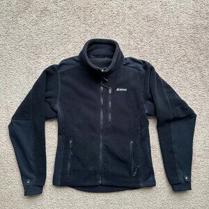 EMS Sweater Womens Small Full Zip Mock Neck Black Fleece Stretchtech Windpro